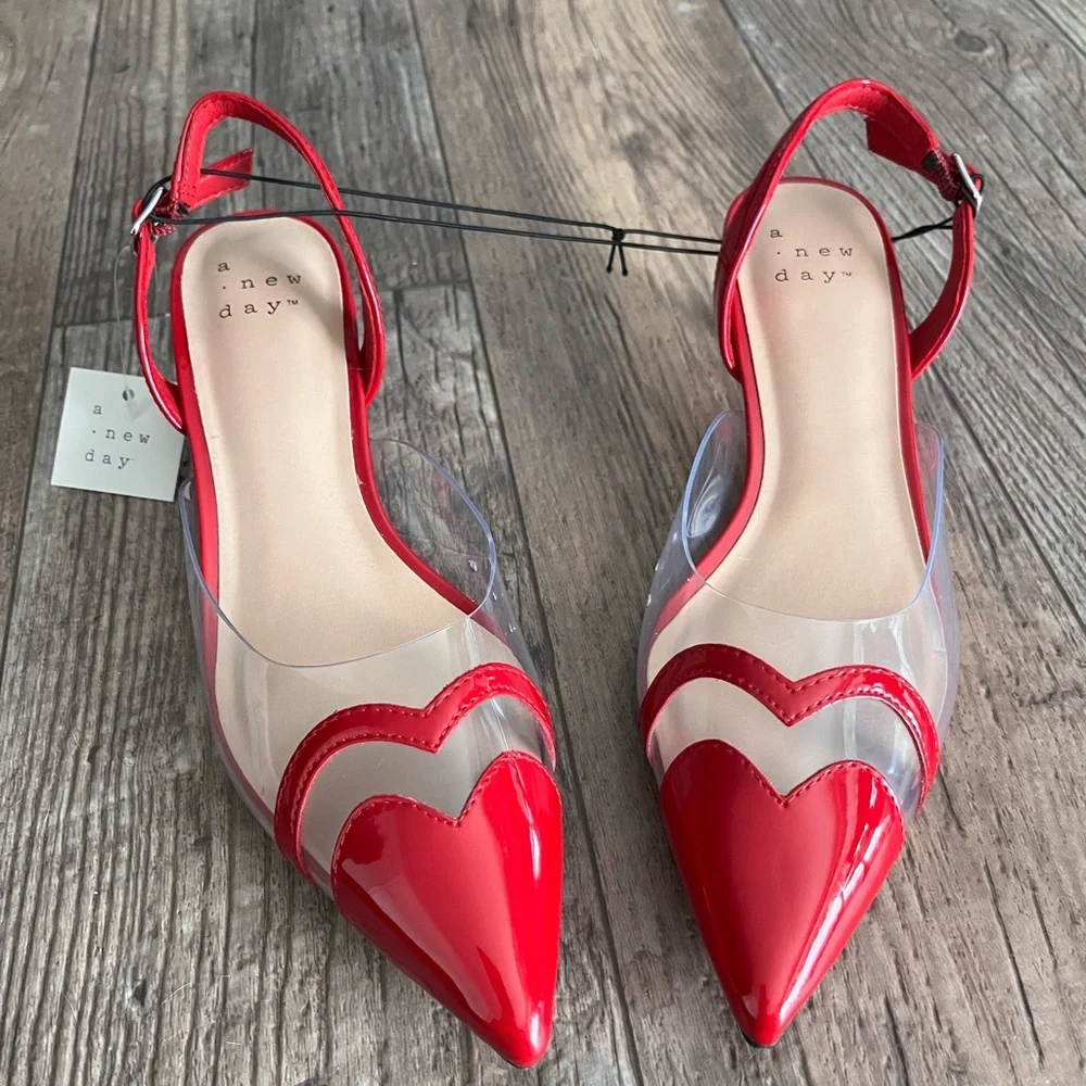 a new day Red Heels Pointed Toe - Picture 2 of 6
